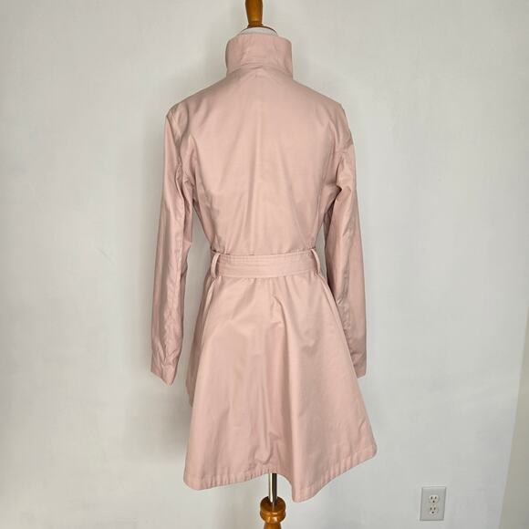 Betsey Johnson Women Soft Girl Pink Trench Coat Rose Buttons Flared Skirt Medium - Picture 4 of 15
